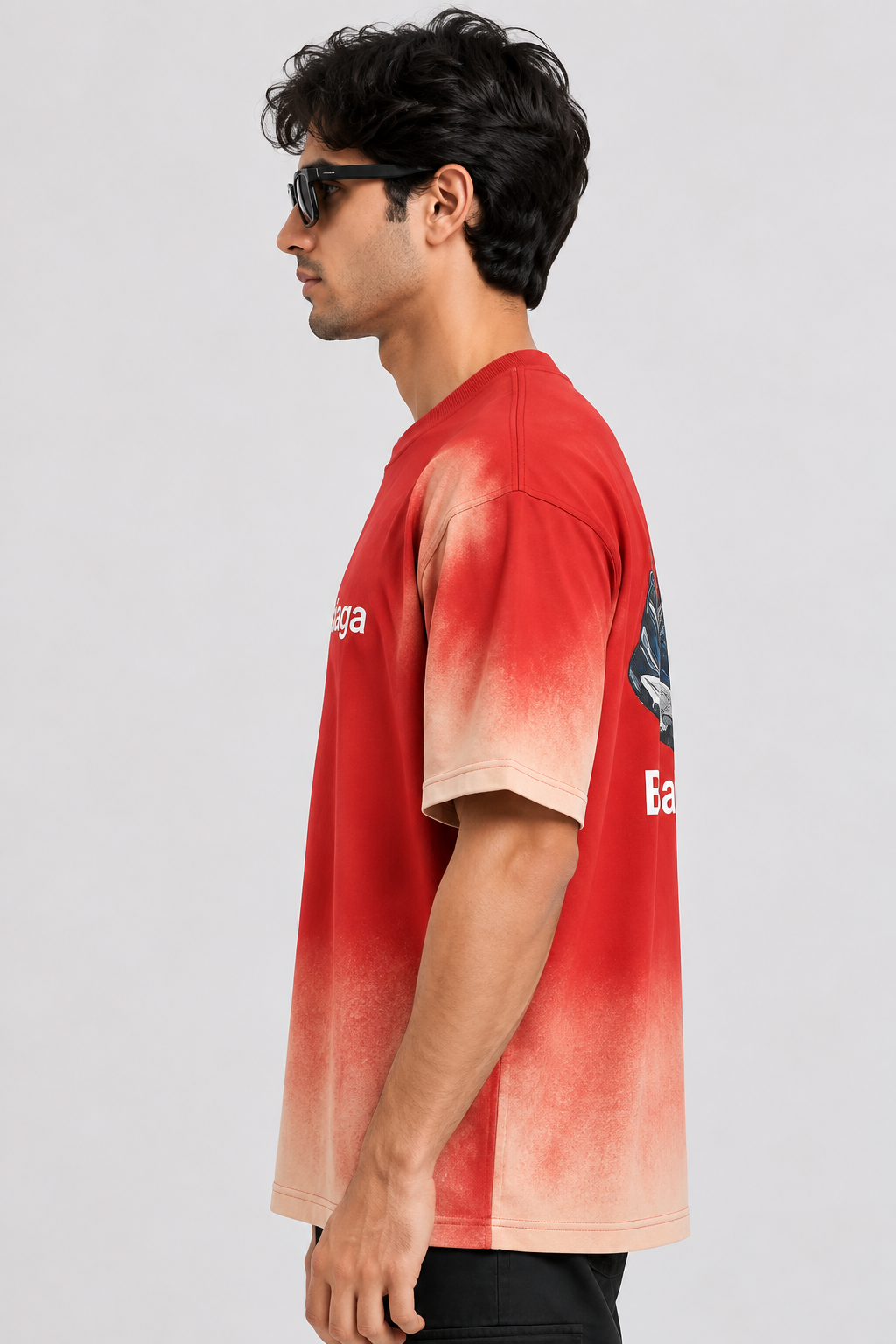 Balenciaga Sneaker Ombre Oversized T-Shirt – Red