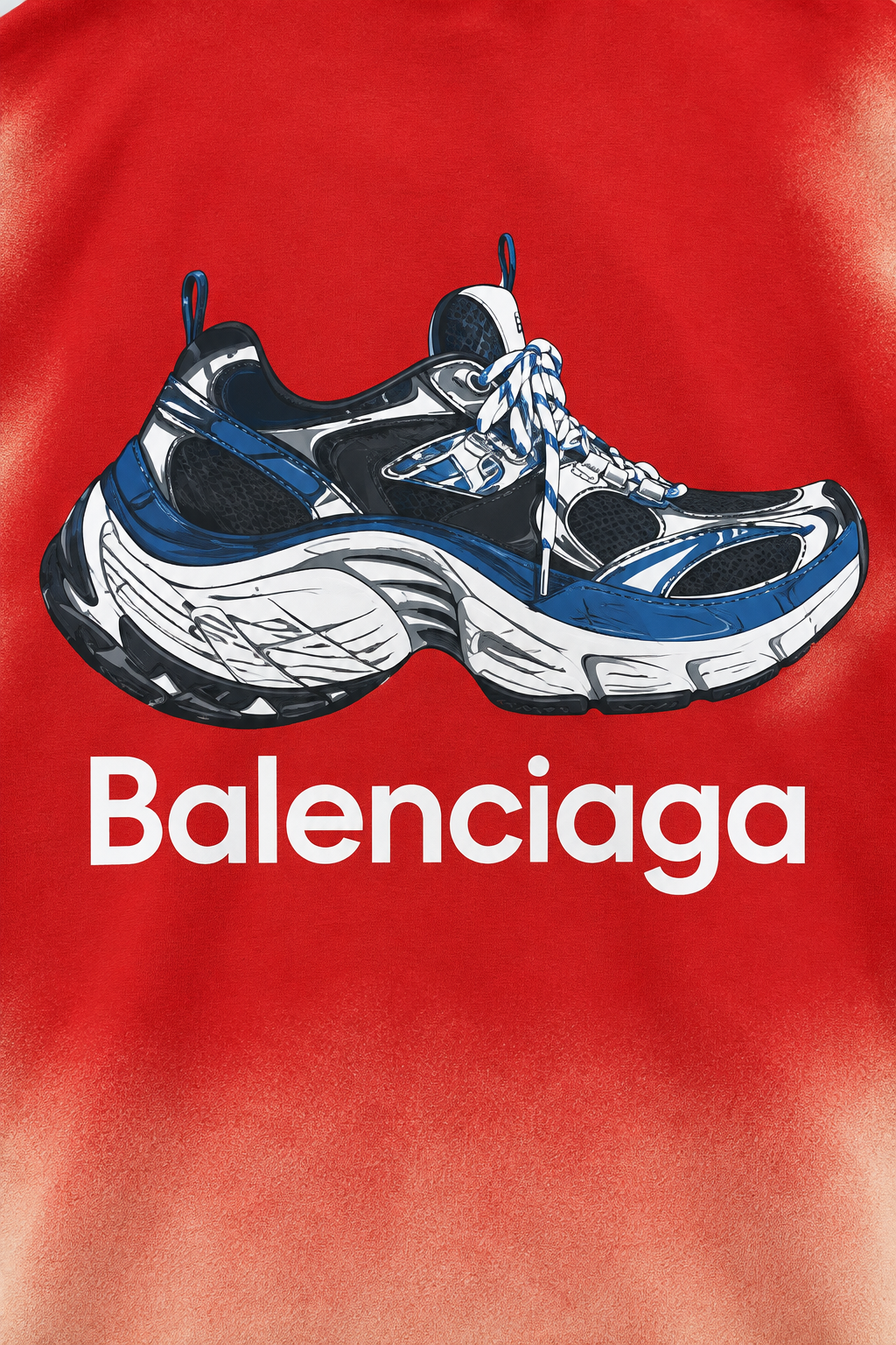 Balenciaga Sneaker Ombre Oversized T-Shirt – Red