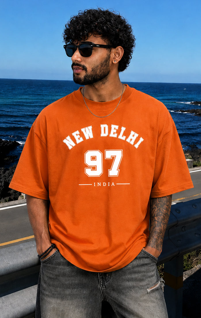 New Delhi 97 Oversized Black Tees